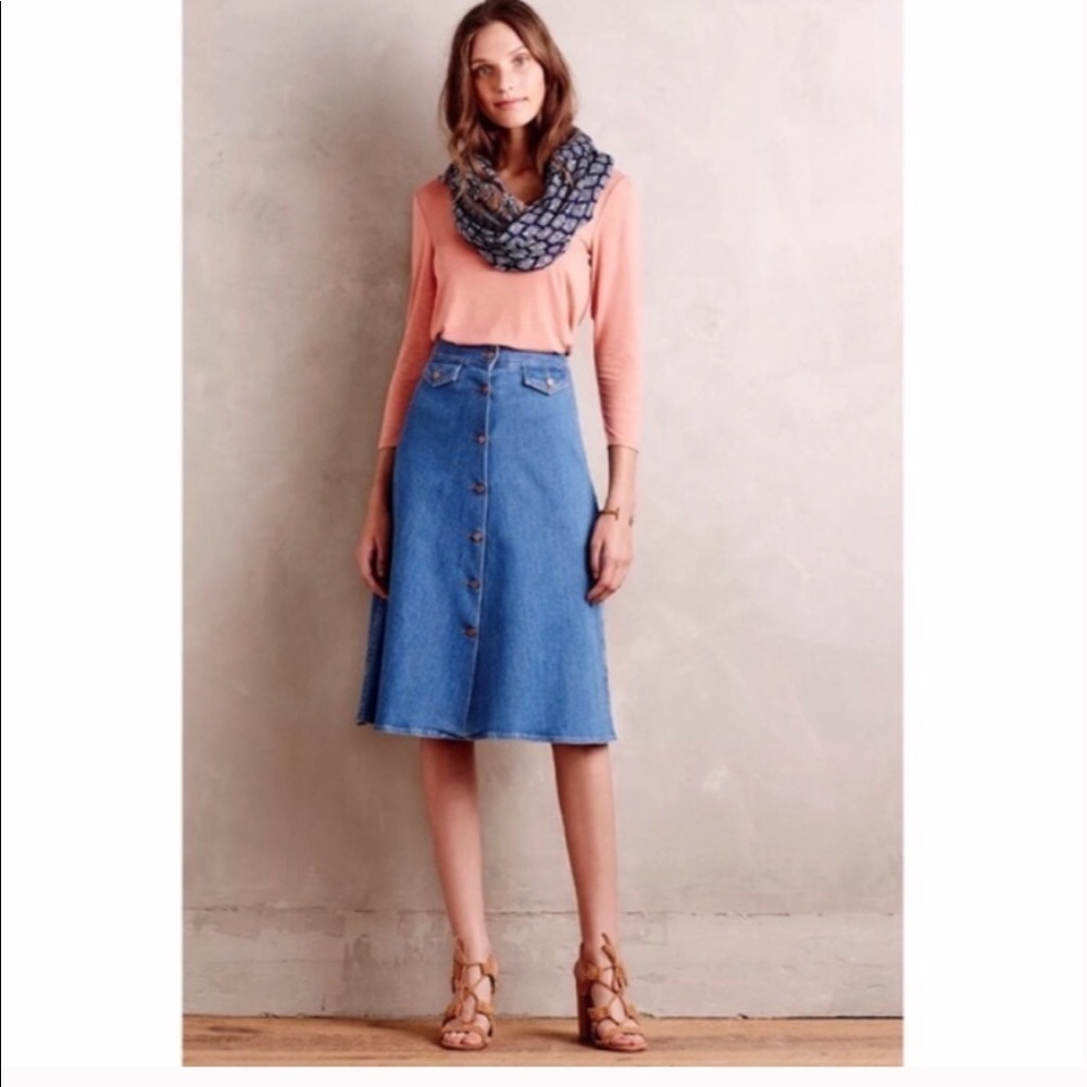 ANTHROPOLOGIE satin trim v-neck tee top - Picture 3 of 8